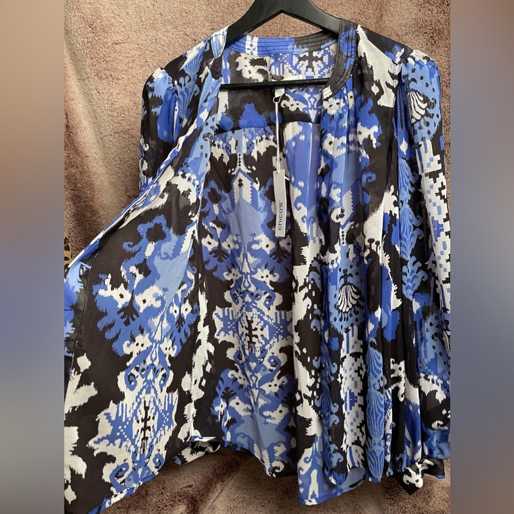 $79 Chico’s Chiffon Embroidered Shirt